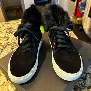 Vince fur lined high top sneaker